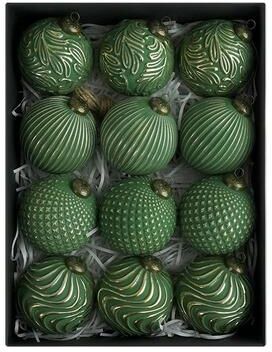 ModernMart Antique Christmas Ball, 12pcs Christmas Tree Ball Pendant, Shatterproof Tree Ornaments, Holiday Decoration Ornament green cn