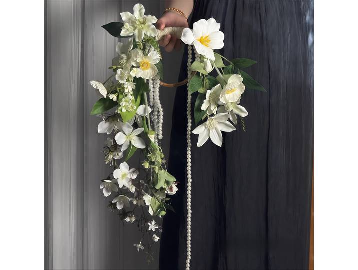 Fleur à main, nouveau bouquet de mariée blanc chinois, col coréen, simulation de fleur