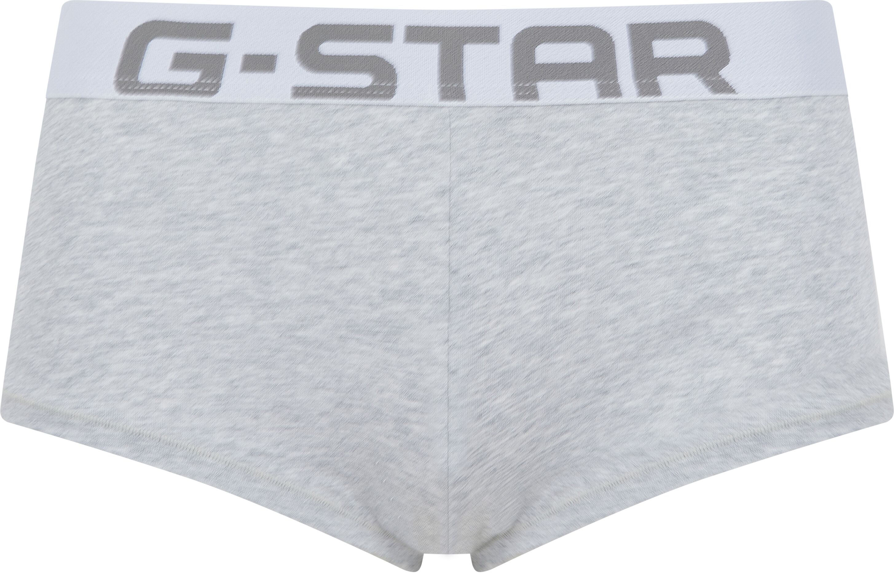 Panty G-STAR "FADEN, BOY SHORTS", Damen, Gr. XL, 2 Stk., Jersey, weiss (light grau marl, hellweiß), Jersey, Obermaterial: 95% Baumwolle, 5% Elasthan, unifarben, Unterhosen Panty, mit Logobund light grau marl, hellweiß XL, 2 Stk., Jersey