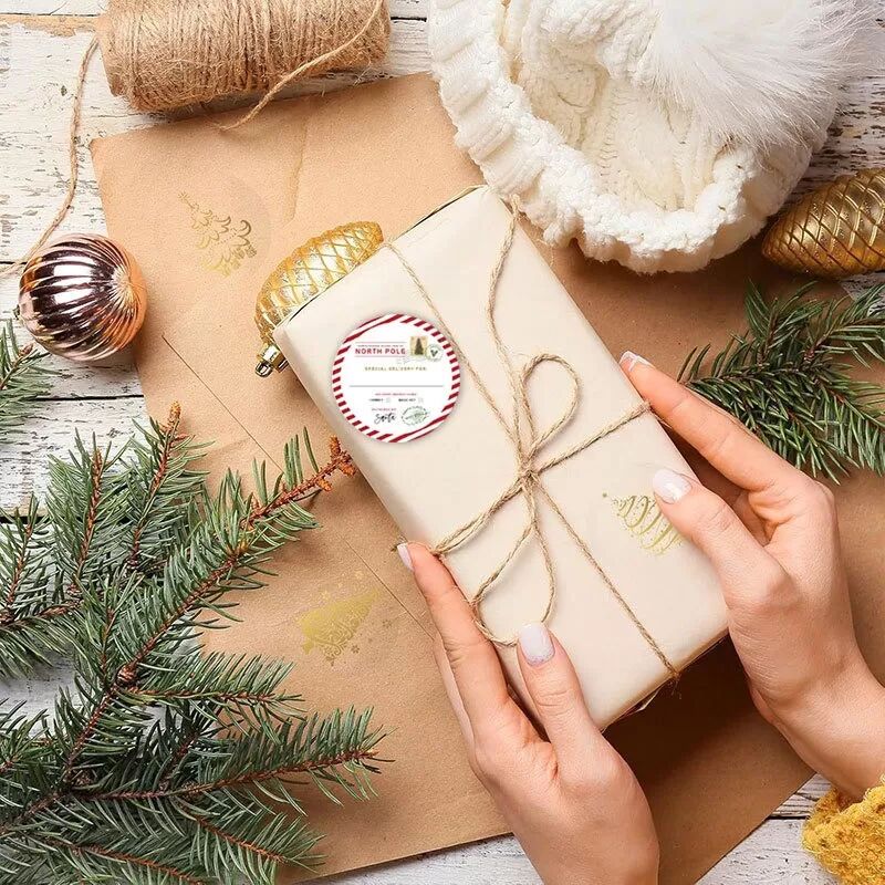 INF Autocollants de Noël 50mm (20 Autocollants/10 Feuilles) - Étiquettes Adhésives de Sceau Cadeau