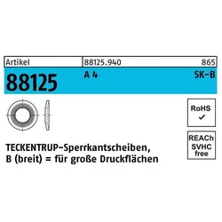 Teckentrup, Muttern + Unterlegscheiben, Sperrkantscheibe R 88125 B 8x22,25x1,9 A 4