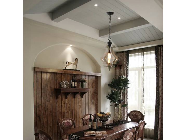 SANDYHA Lustre en bois vintage suspension élégante décoration intérieure idéale pour le salon restaurant bar couloir unique