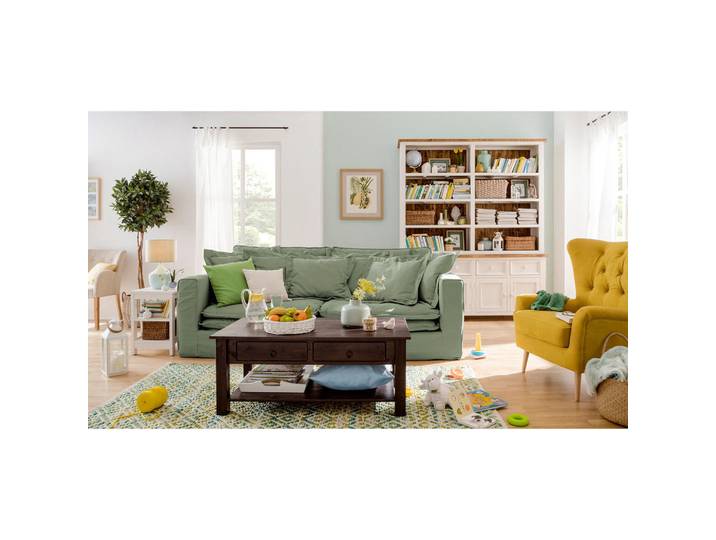 P & B 3-Sitzer-Sofa Stella, Olivgrün, Kunststoff, 4-Sitzer, 238x90x119 cm, Wohnzimmer, Sofas & Couches, Sofas, 3-Sitzer Sofas