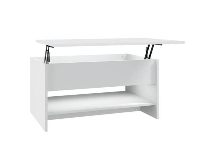 Zerodis Table basse Blanc 80x50x40 cm Bois d'ingénierie 117262