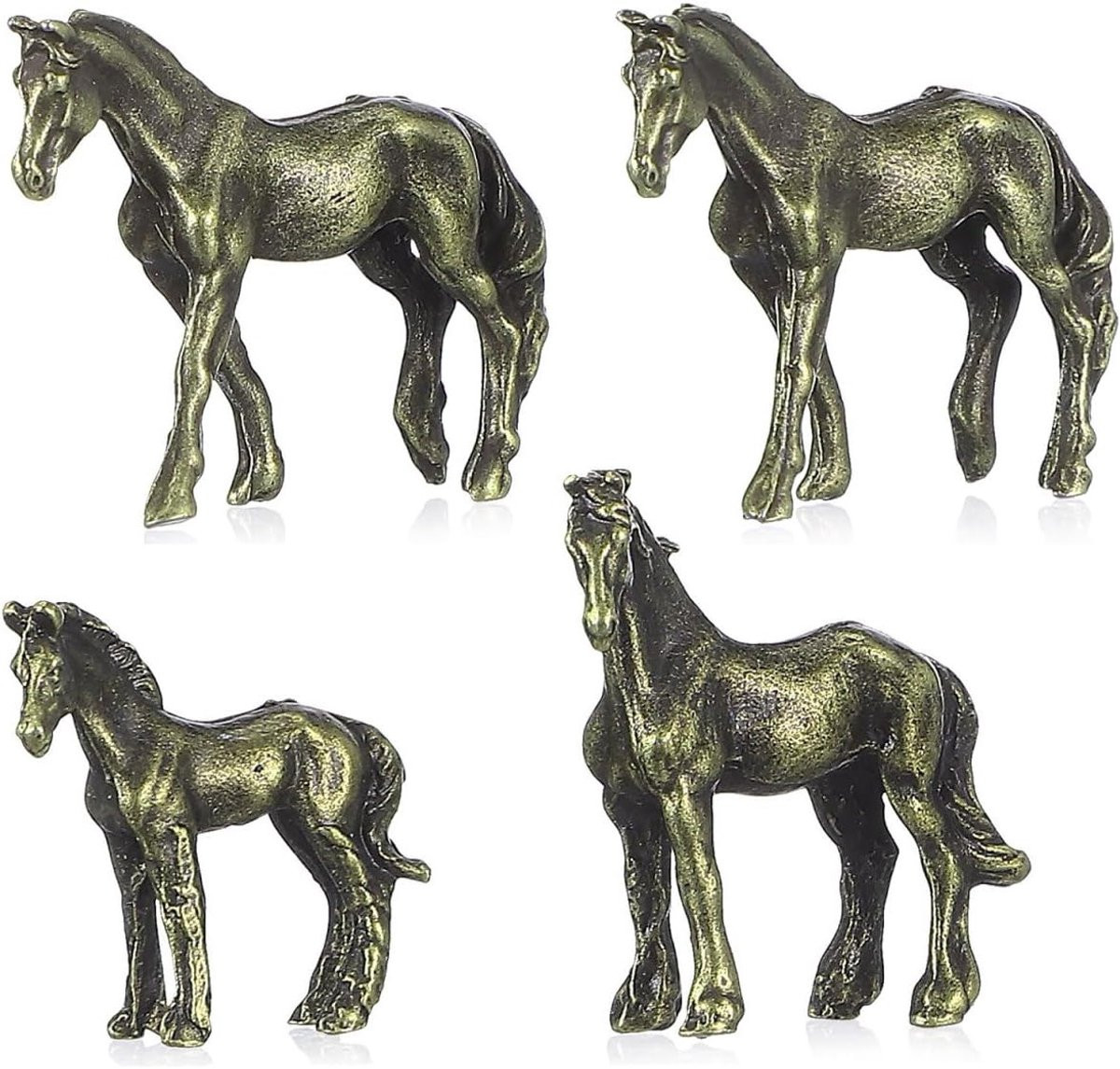 Mini Koperen Paardfiguren voor Feng Shui Decoratie en Tafeldecoratie