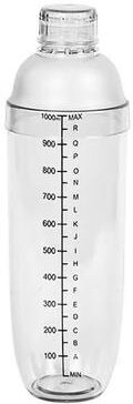 Inspired Living Barista Style Drink Mixer Premium Plastic Cocktail Shaker With Measuring Scales (3501000 Ml) 1000ml