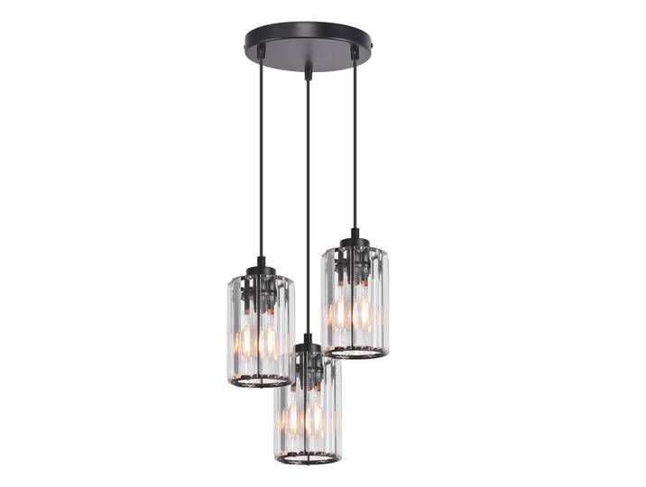 ZMH Pendelleuchte Flamgard 20/10.5/140 cm, Schwarz, Metall, Mode, E27, 10.5x140x20 cm, Lampen & Leuchten, Innenbeleuchtung, Kronleuchter