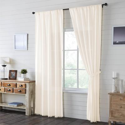 VHC Brands Tobacco Cloth Antique White Panel Set of 2 96x40