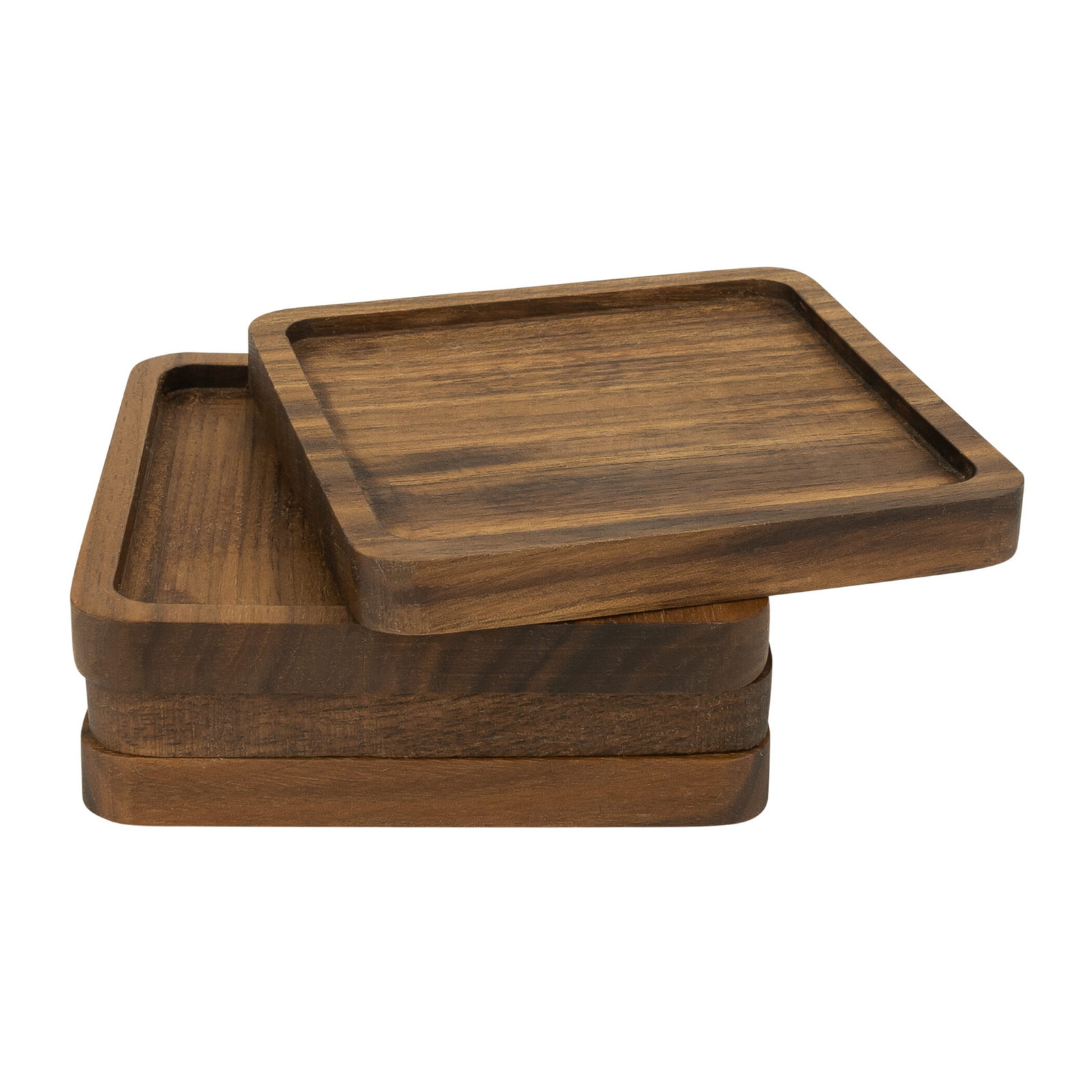 QUVIO Onderzetters set van 4 Vierkant Hout