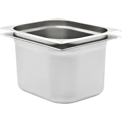 Helloshop26 - 2er-Set stapelbare Gastronorm Behälter Küche 325 x 265 x 200 mm aus Edelstahl silber 02_0045988