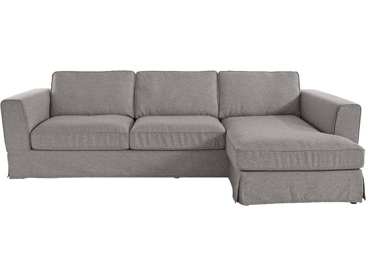 Ecksofa, 100% Polyester, Grau, 284×165 cm, Husse Abnehmbar, Vintage, Timbers