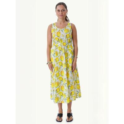 Maxikleid TEESHOPPEN "TEESHOPPEN Dress Celine", Damen, Gr. XL, Normalgrößen, gelb (lemon), Obermaterial: 100% Baumwolle, Kleider Maxikleid