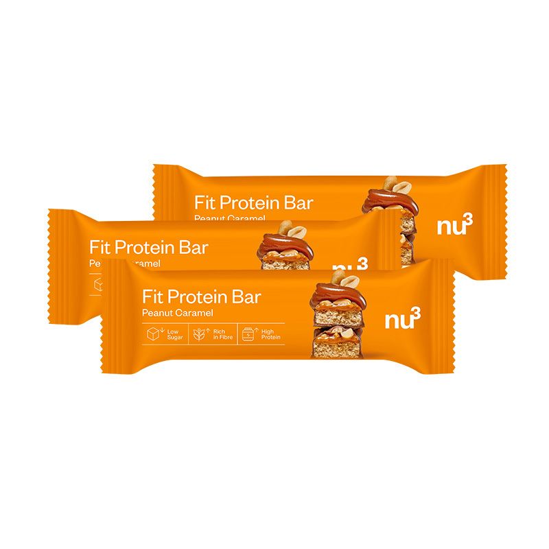 nu3 Fit Protein Bar, Peanut Caramel 3er-Pack 3x55 g Riegel