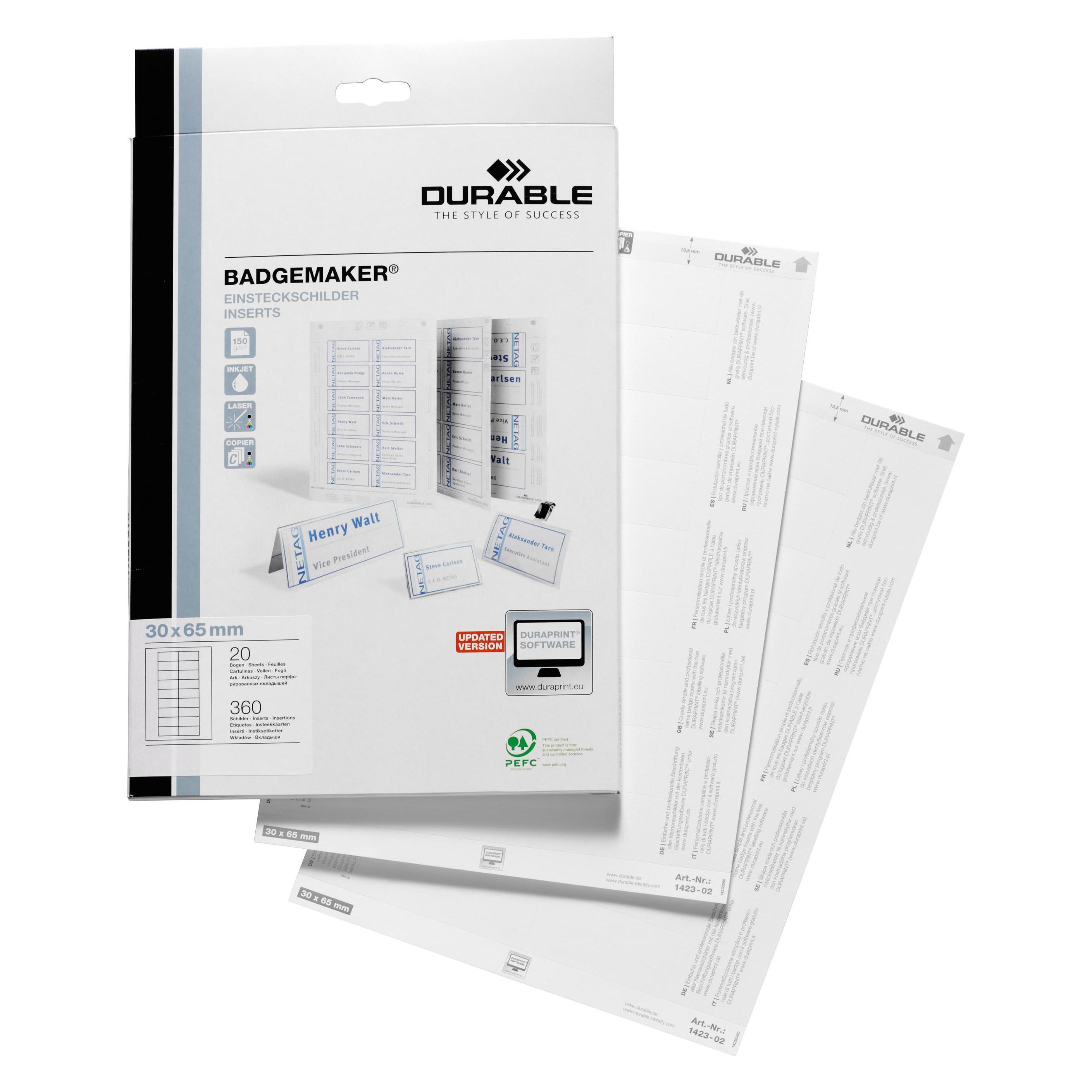 Durable Einsteckschilder für Namensschilder (142302)
