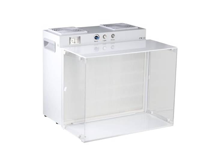 HEPA H12 Laminar Flow Abzugshaube mit HEPA Filter, 43 x 33 cm FFU Impfbox Lüfter, Doppellüfter Luftfiltersystem, tragbare Laminar Flow Abzugshaube für Labore, Reinräume und Pilzlabore