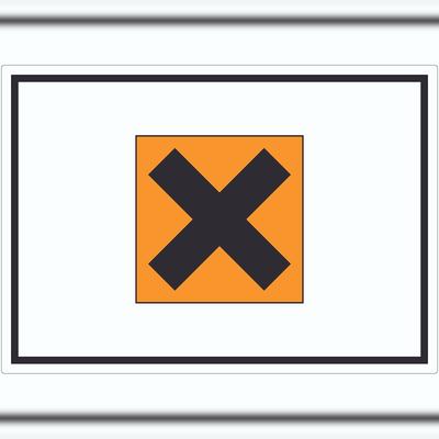 HB-Druck Aufkleber Gefahrensymbol Gesundheitsschädlich Symbol Kreuz A3 (297x420mm)