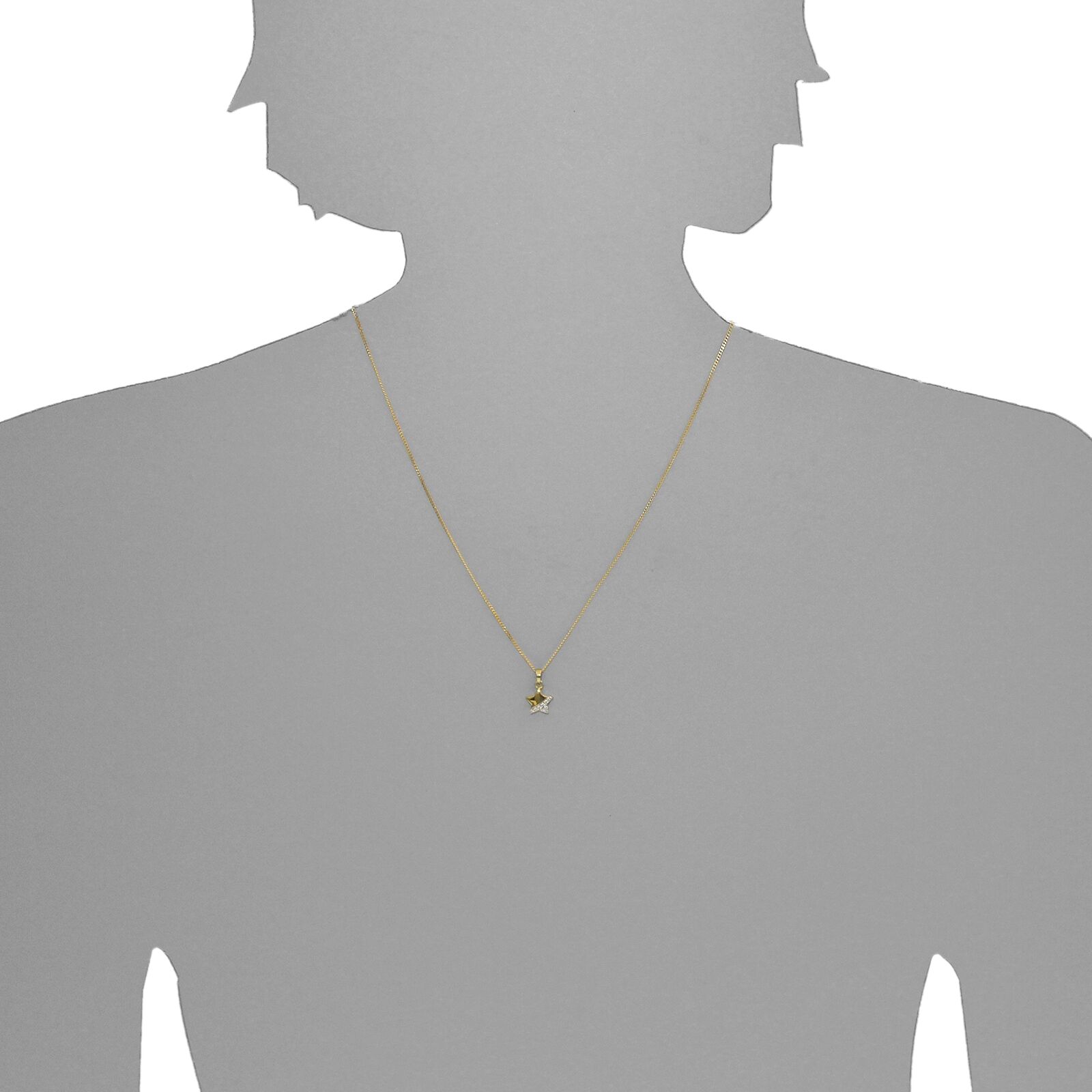 Kette mit Anhänger OSTSEE-SCHMUCK "Ostsee-Schmuck Kette mit Anhänger Stern Kette mit Anhänger Stern" Gr. 42, gold (weiß, neutral), Halsketten, Damen, 42cm, Gelbgold 333, L: 42, Kette mit Anhänger