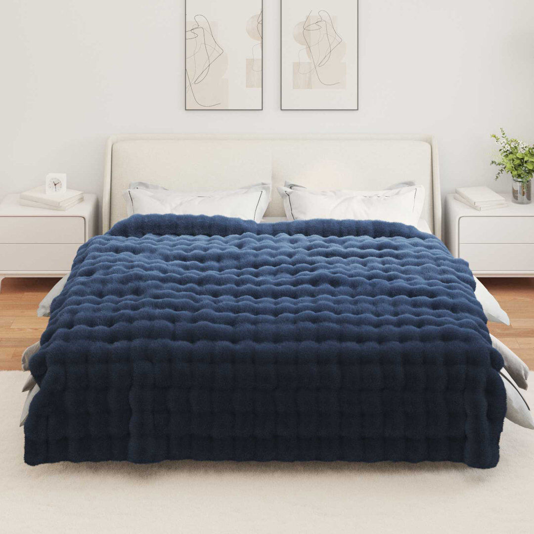 vidaXL 1-36 Blanket Marine Blue 220cm x 240cm