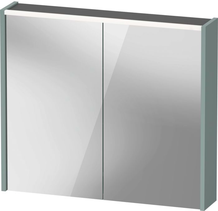Duravit D-Code Spiegelschrank Verspiegelt DC71060HGHG2000 800x700x148, Fjordgrün Matt, Steckdose J, LED Beleuchtung