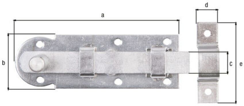 GAH Alberts Fensterriegel mit Knopfgriff, gerade B26xL80, Hub18, 5mm Edelstahl blank (113261)