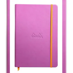 Rhodiarama Notizbuch A5, fester Einband, 96 Blatt blanko, Papier elfenbein 90g, mit Gummizugverschluss - Flieder 118751C