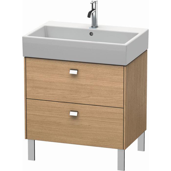 Duravit Brioso Waschtischunterbau BR443401052 684x459mm, Europ. Eiche, 2 Auszüge, Griff Chrom