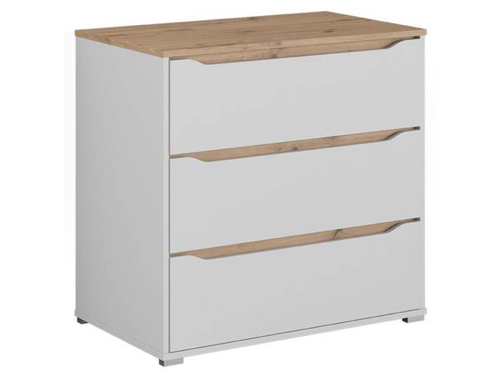 Kommode Vicco Ruben Weiß/Artisan-Eiche 80 x 76.6 cm mit 3 Schubladen, Model 62886