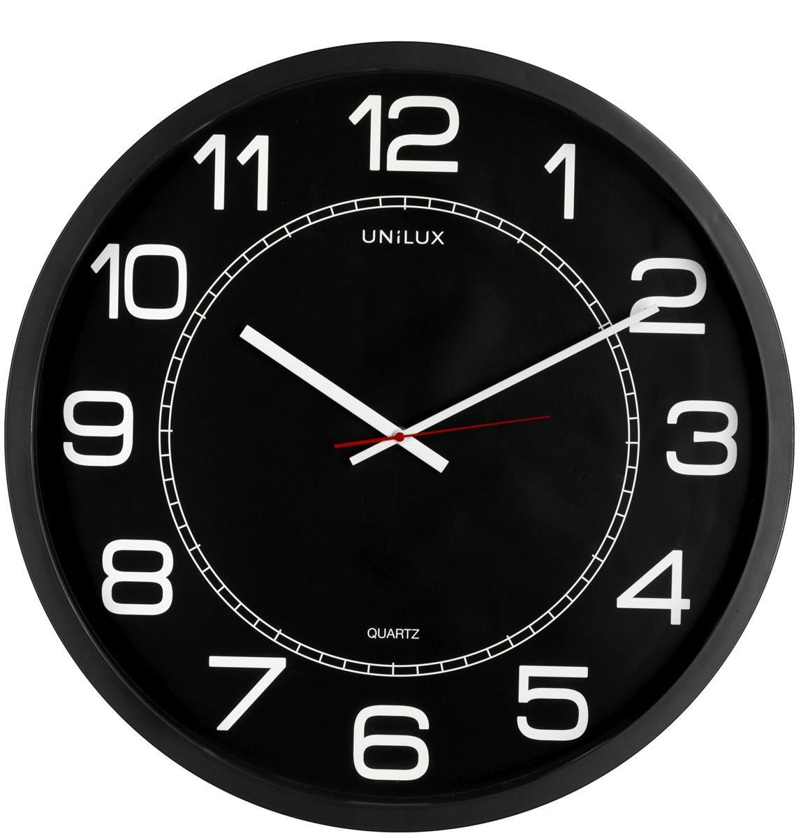 UNiLUX Wandklok MEGA, zwart, diameter: 57,5 cm