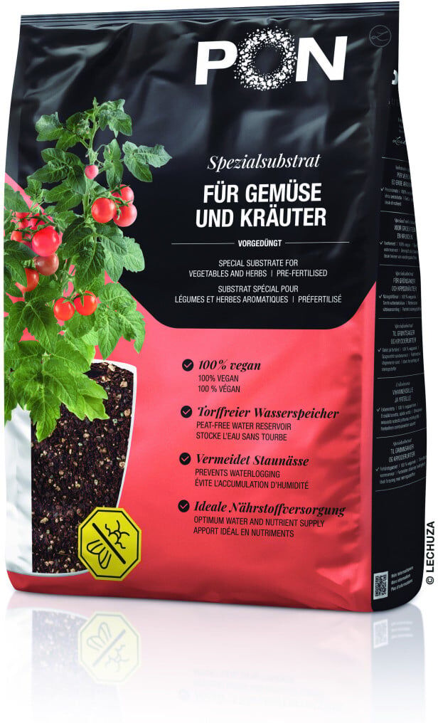 Lechuza-PON Lechuza Veggiepon Pflanzssubstrat für Gemüsepflanzen 12 L torffrei
