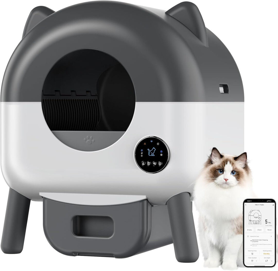 Archie & Oscar Self-Cleaning Litter Box Grey 51.5cm H X 53.5cm W X 57.5cm D