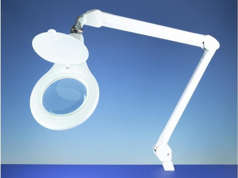 Lightcratt bureaulamp met rond vergrootglas, lang model met LED