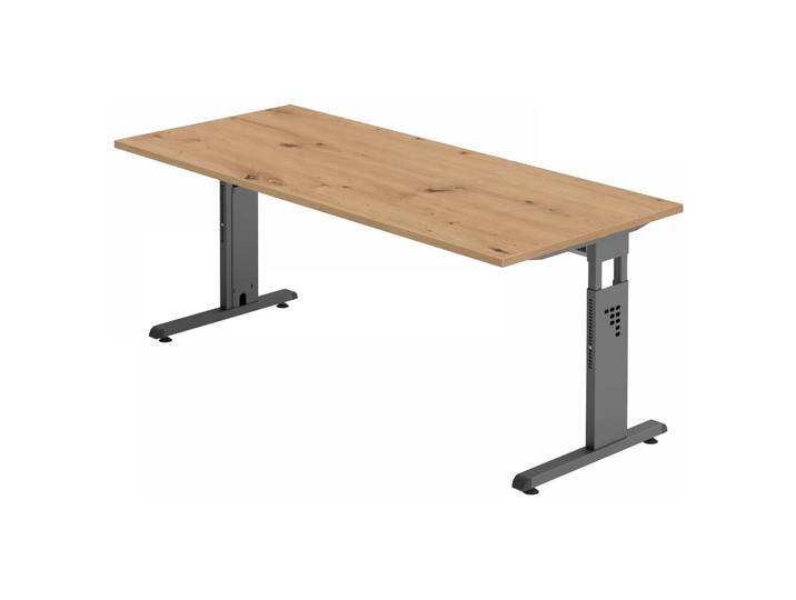 MEGA 19 G Schreibtisch 180 x 80 höhenverstellbar Asteiche/Graphit