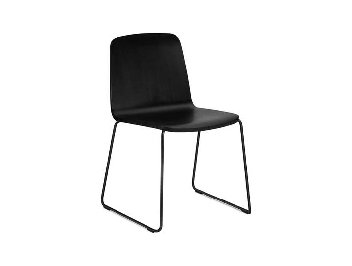 Normann Copenhagen Just Stuhl Schwarz, Schwarze Kante, Schwarzes Metallgestell