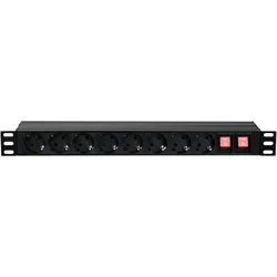 Showtec 19" 1U Main Power Strip 16 - Front and Back Control