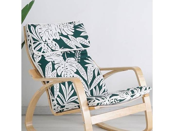WEIDPHL Coussin De Remplacement pour Chaise Poang\, Housse De Fauteuil Multicolore\, Coussin De Chaise De Salon Durable Poang\, Housse De Chaise Lavable Et Amovible\,White Leaf