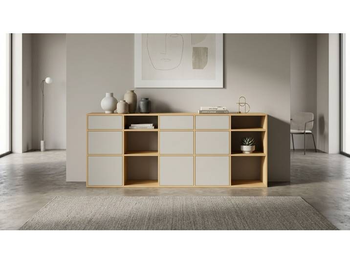 Breites Sideboard - Als Kommode o. Wohnschrank mit vielen Optionen Buche Natur geölt