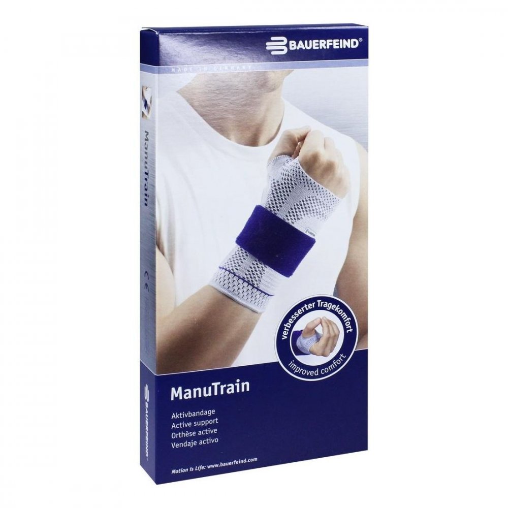 Bauerfeind AG / Orthopädie Manutrain Handgelenkbandage Größe 4 links titan 01286010