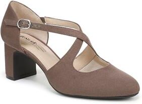 Women's Tracy Strappy Pump by LifeStride in Mocha Microfiber (Size 8 M)