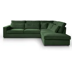 ECKSOFA Parma ohne Schlaffunktion dunkelgrün rechts