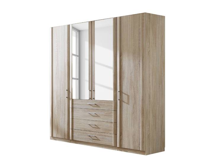 Funktionsschrank Meran 200 x 216 x 58cm ohne Beleuchtung Weiß/Eiche Sägerau Dekor ohne Kranzblende