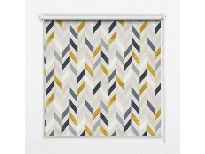 INNENROLLO - Fensterrollo - Rollo - 60x40 cm - Buntes Fischgrätmuster