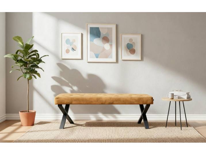 B&D home Essbank KAREN, Sitzbank Esszimmer Polsterbank, Schuhbank, Eckbank kombinierbar (1-St), mit/ohne Rückenlehne, in 100/120/140/160 cm, zu Eckbänken kombinierbar