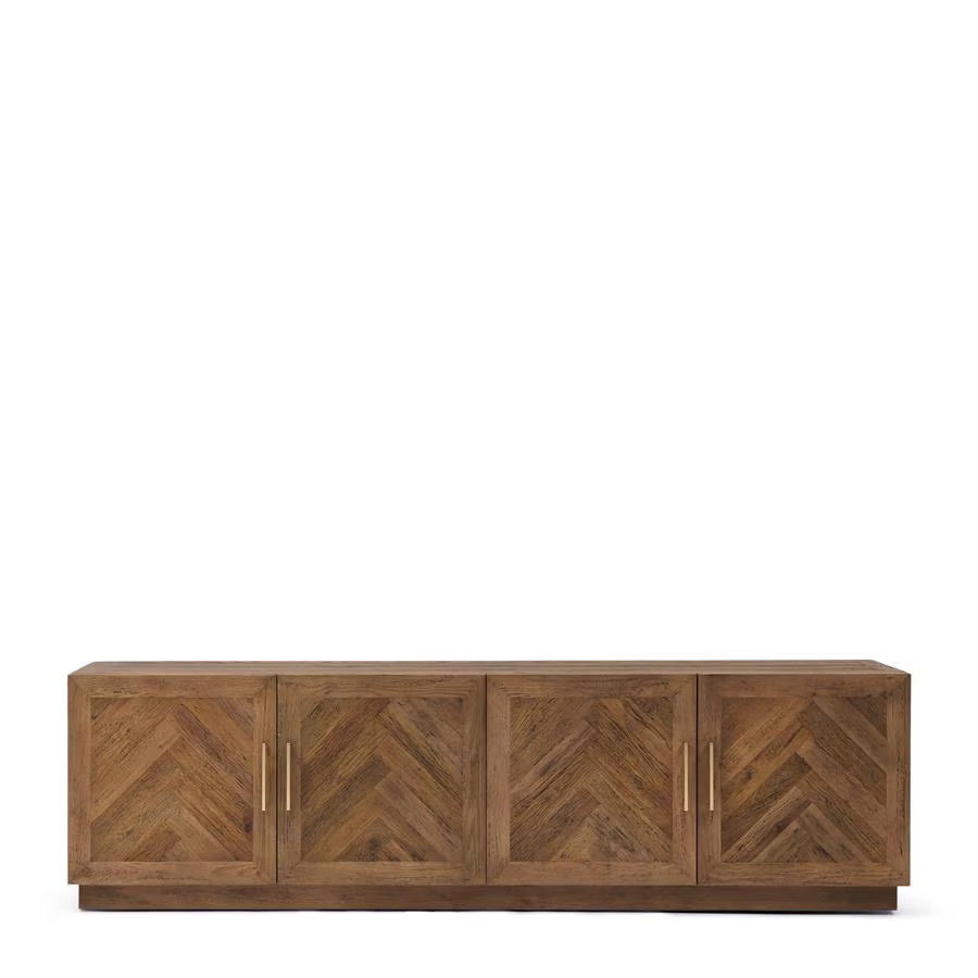 Rivièra Maison TV-meubel Riverside Eikenhout, Naturel, Breedte: 210 cm