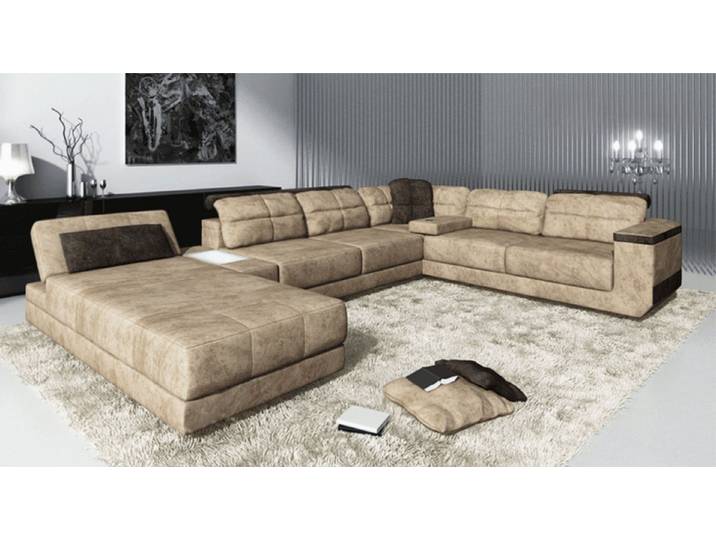 Xlmoebel Wohnlandschaft Designer-Ledersofa in U-Form mit elegantem Design und hohem Komfort, U-Form, Hergestellt in Europa