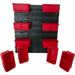 Tool Brothers, Werkzeugwand, Toolbrothers RHINO Container Set Nr. 3 Werkstattwand 39 x 35 cm mit 10 Behältern für L Organizer