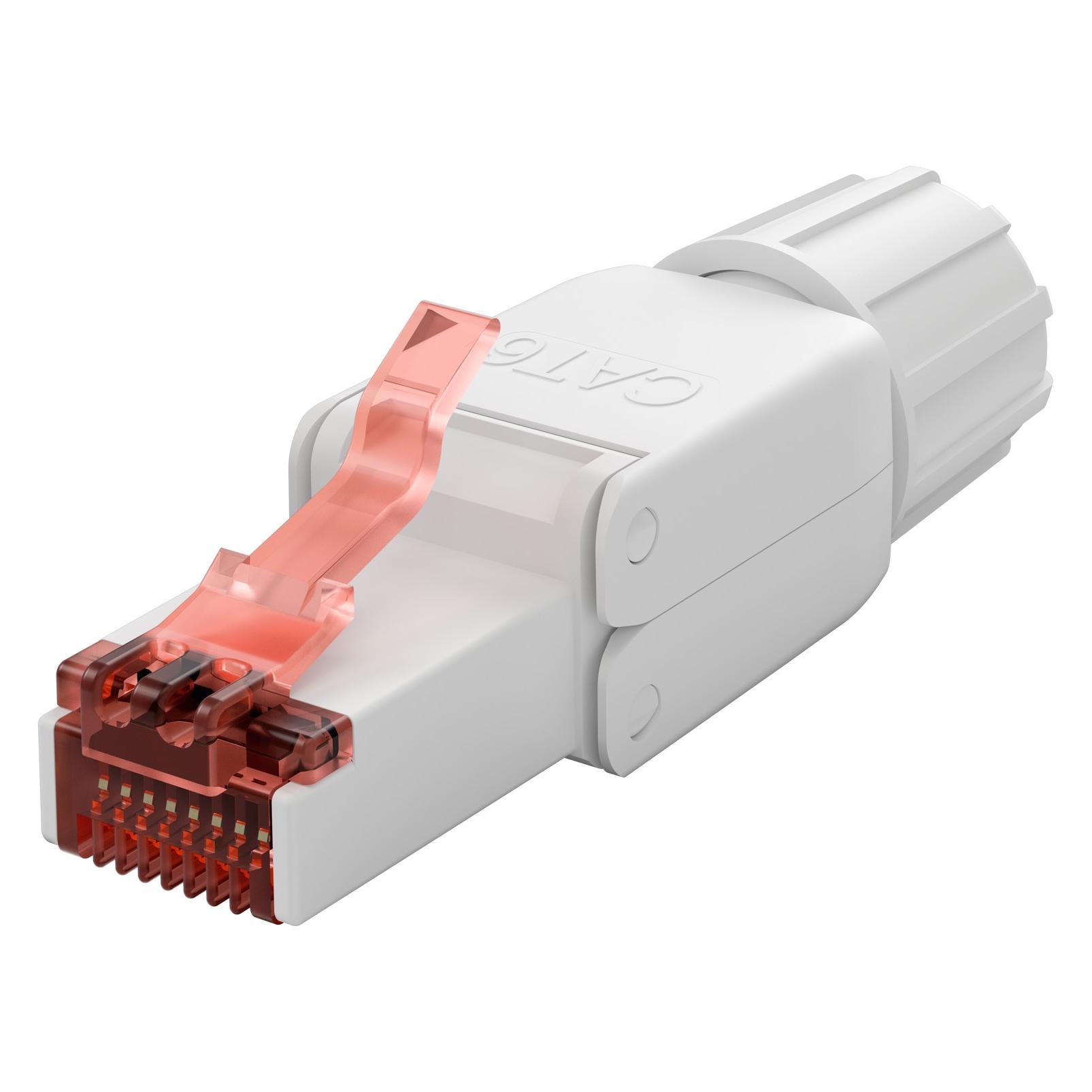 Goobay CAT 6 feldkonfektionierbarer RJ45-Stecker, UTP ungeschirmt (Netzwerkkabel Stecker) (65942)
