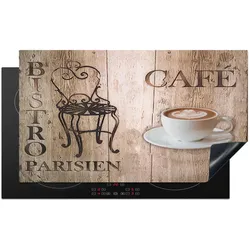 HERDABDECKPLATTE Bistro Parisien - Café - Kaffee - Jahrgang Induktionsschutz 91.6x52.7 cm