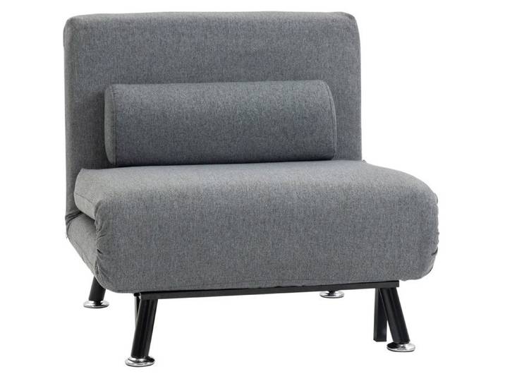 Chauffeuse convertible 1 place – fauteuil lit – dossier réglable – gris foncé