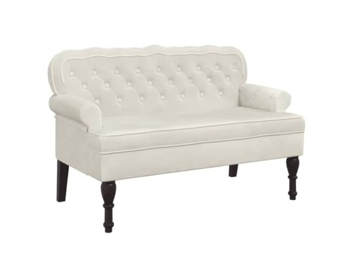 Makastle Sitzbank mit Rückenlehne Creme 119,5x64,5x75 cm Samt