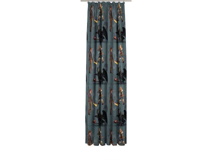 Vorhang WIRTH Dragons Gr. 2, grau, B:142cm H:175cm, Satin, Polyester, Gardinen, Vorhang, Universal Pictures